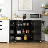 Costway Stainless Steel Mdf Base with Stainless Steel Metal Top Rolling Kitchen Island (18-in x 53-in x 36-in)
