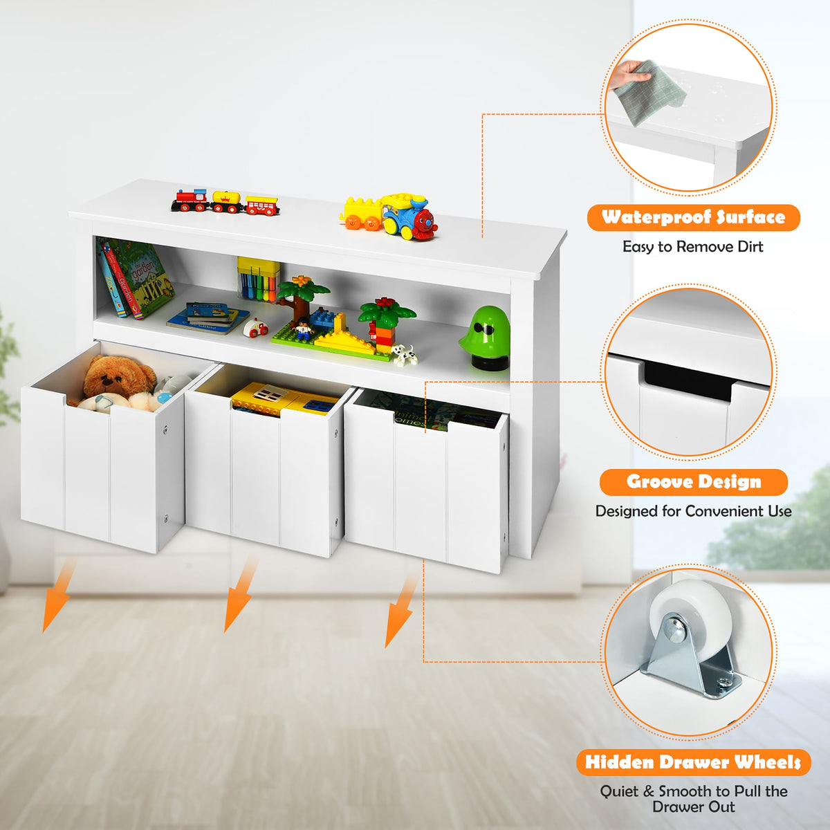 Costway 13-in W x 24.5-in H Mdf White Freestanding Utility Storage Cabinet