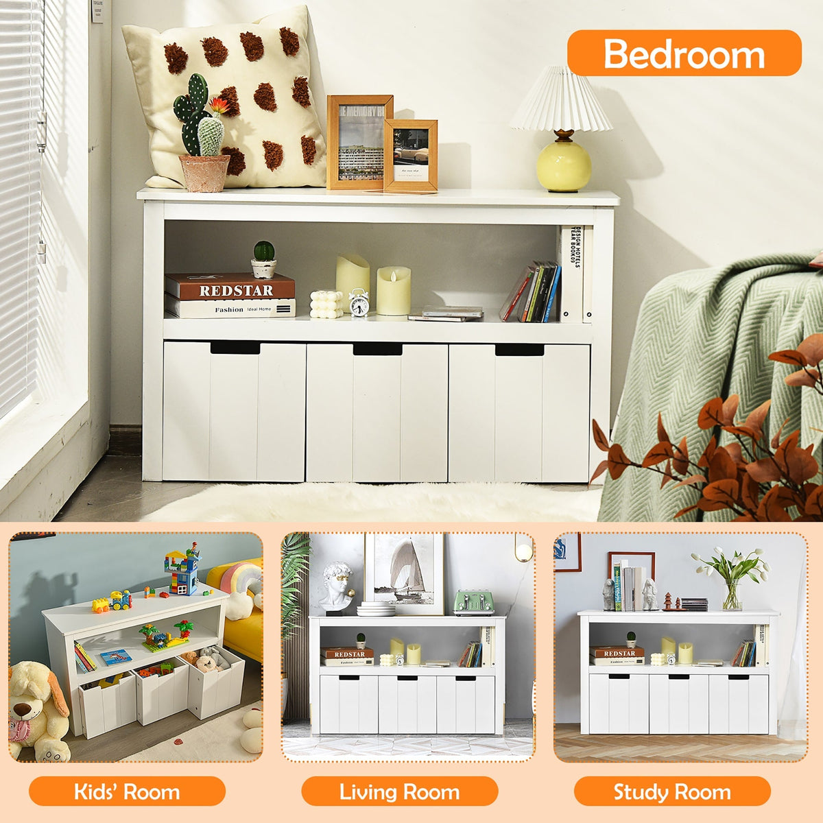 Costway 13-in W x 24.5-in H Mdf White Freestanding Utility Storage Cabinet