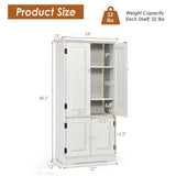 Costway 13-in W x 49-in H Mdf Cream White Freestanding Utility Storage Cabinet