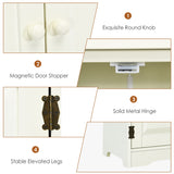 Costway 13-in W x 49-in H Mdf Cream White Freestanding Utility Storage Cabinet