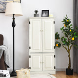 Costway 13-in W x 49-in H Mdf Cream White Freestanding Utility Storage Cabinet