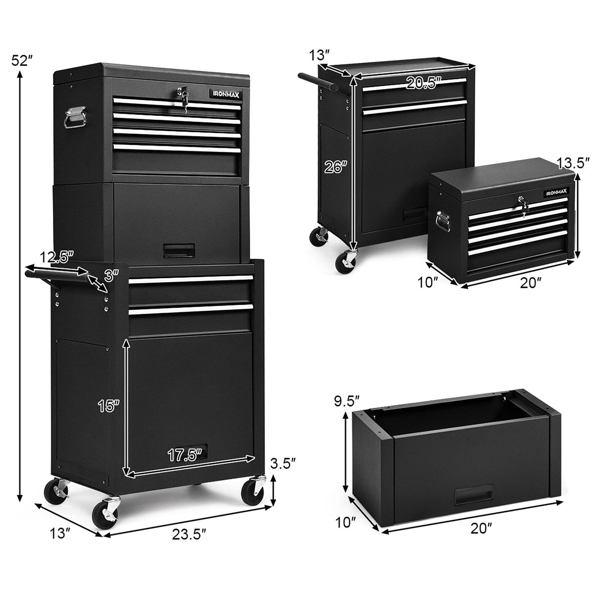 Costway 13-in W x 52-in H Steel Black Freestanding Utility Storage Cabinet
