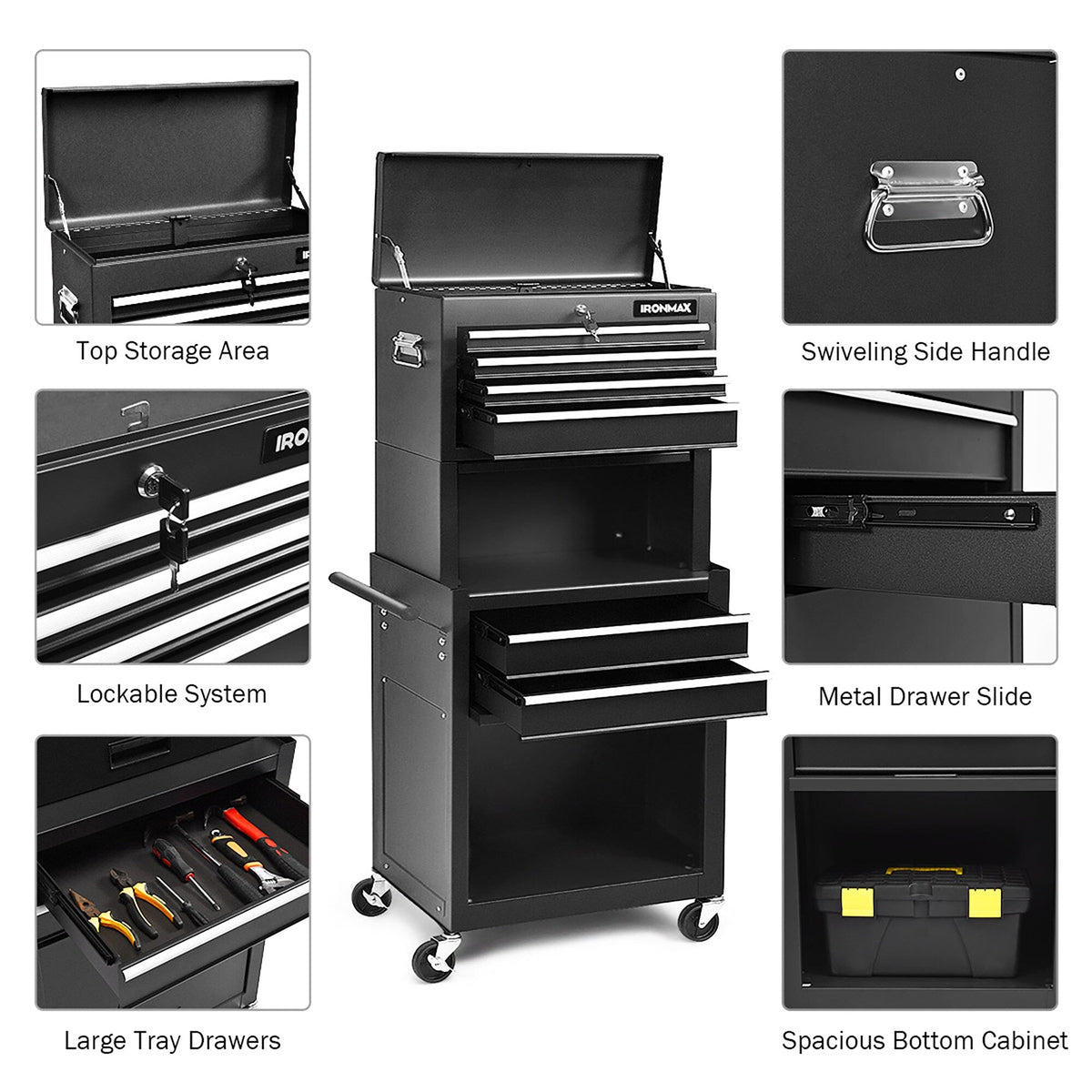 Costway 13-in W x 52-in H Steel Black Freestanding Utility Storage Cabinet