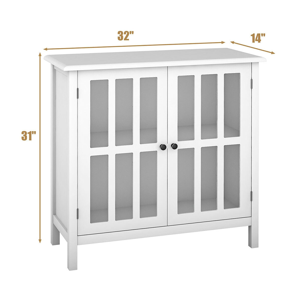 Costway 14-in W x 31-in H Wood White Freestanding Utility Storage Cabinet