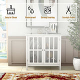 Costway 14-in W x 31-in H Wood White Freestanding Utility Storage Cabinet