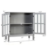 Costway 14-in W x 31-in H Mdf Gray Freestanding Utility Storage Cabinet