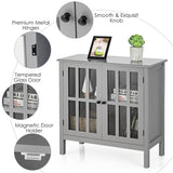 Costway 14-in W x 31-in H Mdf Gray Freestanding Utility Storage Cabinet