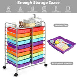 Costway Stainless Steel Base with Plastic Metal Top Rolling Kitchen Cart (15-in x 25-in x 35-in)