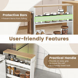 Costway White Metal Base with Wood Metal Top Rolling Kitchen Cart (7-in x 19-in x 32-in)
