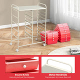 Costway Metal Base with Plastic Metal Top Rolling Kitchen Cart (14.5-in x 25-in x 34.5-in)