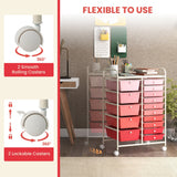 Costway Metal Base with Plastic Metal Top Rolling Kitchen Cart (14.5-in x 25-in x 34.5-in)