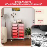 Costway Metal Base with Plastic Metal Top Rolling Kitchen Cart (14.5-in x 25-in x 34.5-in)