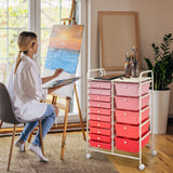 Costway Metal Base with Plastic Metal Top Rolling Kitchen Cart (14.5-in x 25-in x 34.5-in)