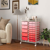 Costway Metal Base with Plastic Metal Top Rolling Kitchen Cart (14.5-in x 25-in x 34.5-in)