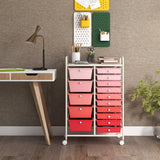 Costway Metal Base with Plastic Metal Top Rolling Kitchen Cart (14.5-in x 25-in x 34.5-in)