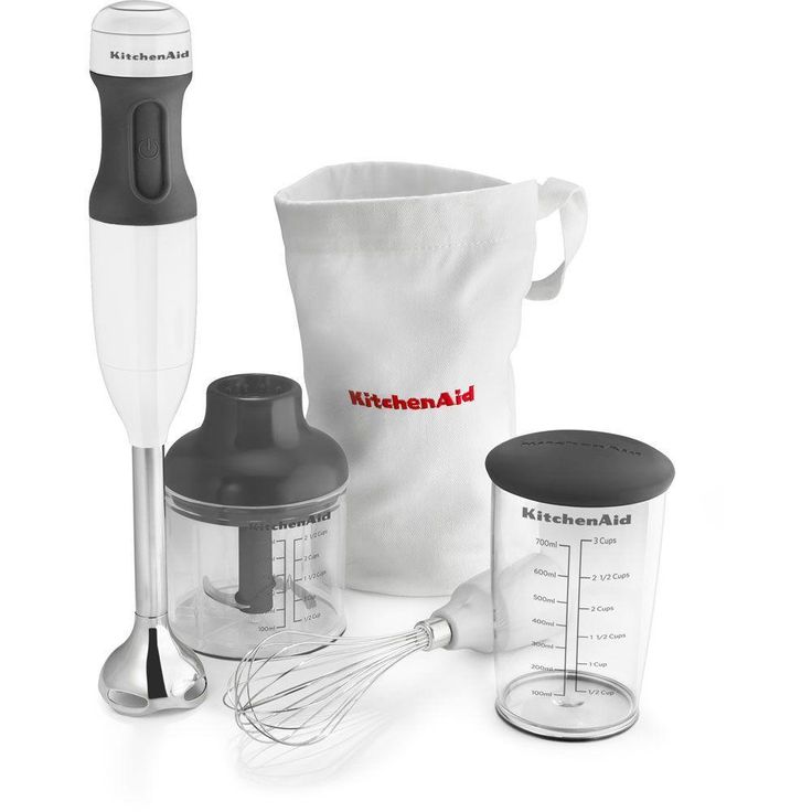 3-Speed Contour Silver Immersion Blender with Whisk and Chopper Attachments