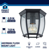 Portfolio 7.68-in W Matte Black Outdoor Flush Mount Light
