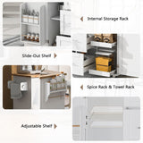 Runesay White Mdf Base with Mdf Wood Top Rolling Kitchen Island (17-in x 50-in x 36.85-in)