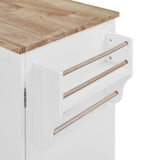Runesay White Mdf Base with Mdf Wood Top Rolling Kitchen Island (17-in x 50-in x 36.85-in)