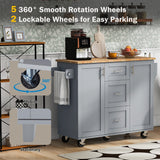 Runesay Gray Mdf Base with Mdf Wood Top Rolling Kitchen Island (17-in x 50-in x 36.85-in)