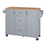 Runesay Gray Mdf Base with Mdf Wood Top Rolling Kitchen Island (17-in x 50-in x 36.85-in)
