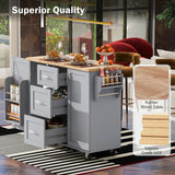 Runesay Gray Mdf Base with Mdf Wood Top Rolling Kitchen Island (17-in x 50-in x 36.85-in)