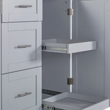 Runesay Gray Mdf Base with Mdf Wood Top Rolling Kitchen Island (17-in x 50-in x 36.85-in)