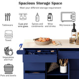 Runesay Blue Mdf Base with Mdf Wood Top Rolling Kitchen Island (18.5-in x 53.15-in x 37-in)