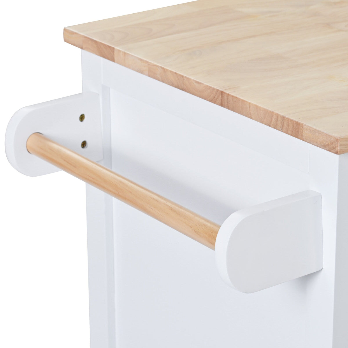 Runesay White Mdf Base with Mdf Wood Top Rolling Kitchen Island (18.5-in x 53.15-in x 37-in)