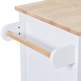 Runesay White Mdf Base with Mdf Wood Top Rolling Kitchen Island (18.5-in x 53.15-in x 37-in)
