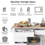 Runesay White Mdf Base with Mdf Wood Top Rolling Kitchen Island (18.5-in x 53.15-in x 37-in)