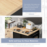 Runesay Black Mdf Base with Mdf Wood Top Rolling Kitchen Island (29.33-in x 39.8-in x 33.7-in)