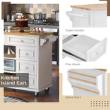 Runesay White Mdf Base with Mdf Wood Top Rolling Kitchen Island (18.1-in x 52.8-in x 36.2-in)