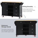 Runesay Black Mdf Base with Mdf Wood Top Rolling Kitchen Island (18.1-in x 52.8-in x 36.2-in)