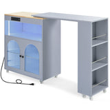 Runesay Gray Mdf Base with Mdf Wood Top Rolling Kitchen Island (16.92-in x 41.11-in x 38.22-in)