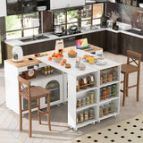 Runesay White Mdf Base with Mdf Wood Top Rolling Kitchen Island (16.92-in x 41.11-in x 38.22-in)