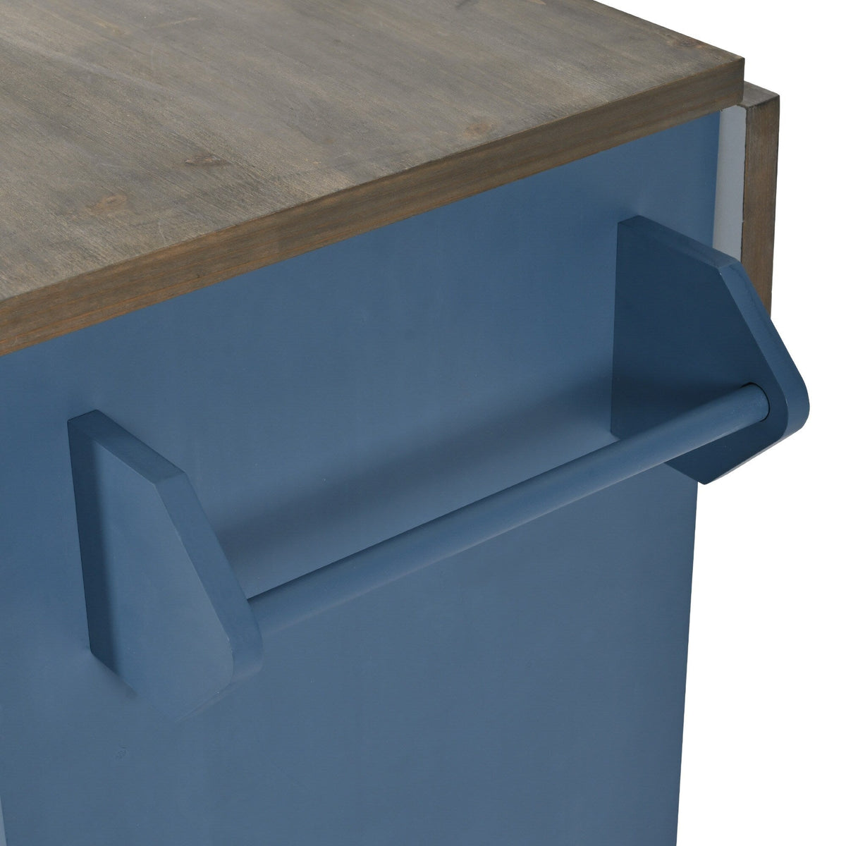 Runesay Blue Mdf Base with Mdf Wood Top Rolling Kitchen Island (25.7-in x 51.57-in x 36.7-in)
