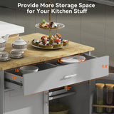 Runesay Blue Mdf Base with Mdf Wood Top Rolling Kitchen Island (25.7-in x 39-in x 34-in)