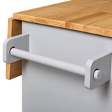 Runesay Blue Mdf Base with Mdf Wood Top Rolling Kitchen Island (25.7-in x 39-in x 34-in)