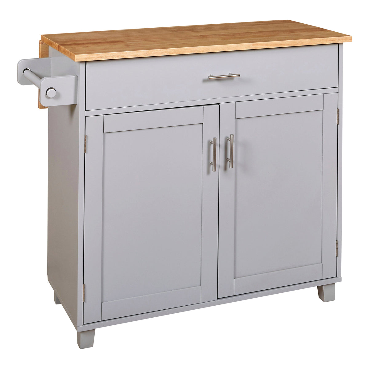 Runesay Blue Mdf Base with Mdf Wood Top Rolling Kitchen Island (25.7-in x 39-in x 34-in)