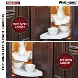 Rev-A-Shelf 2-Tier Plastic Half-Moon Blind Corner Cabinet Lazy Susan, 33 in