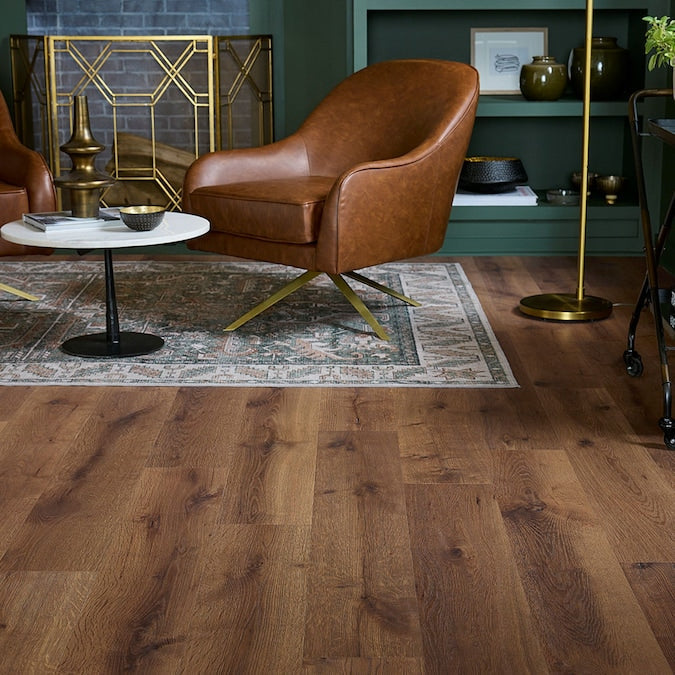 Pergo (Sample) Evercraft Brown Waterproof Wood Plank Laminate Flooring