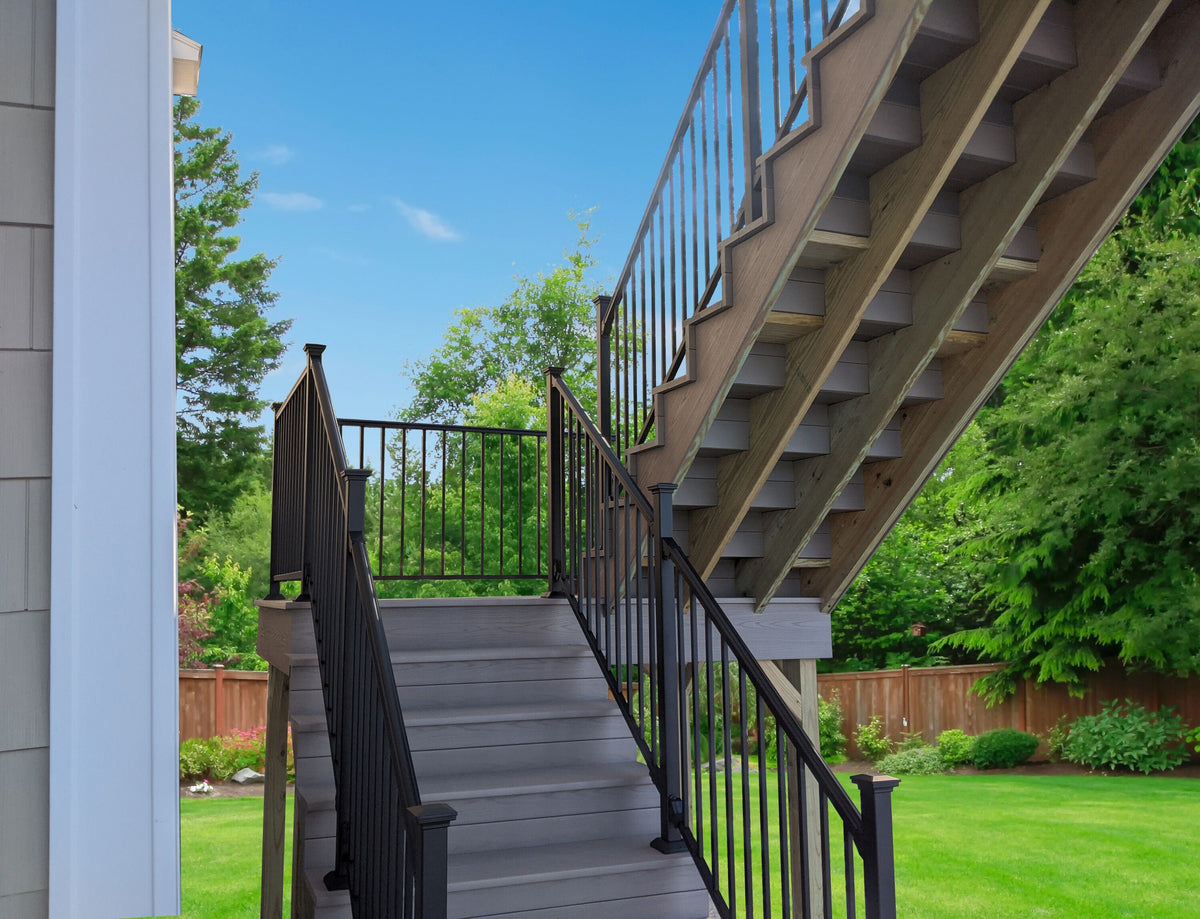 RELIABILT 6-ft x 36-in Black Sand Steel Deck Stair Rail Kit