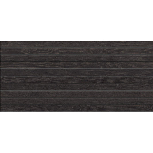 Daltile DEBONAIR ESTATE Ebony 12-in x 24-in Matte Porcelain Wood look Linear Mosaic Floor and Wall Tile product image
