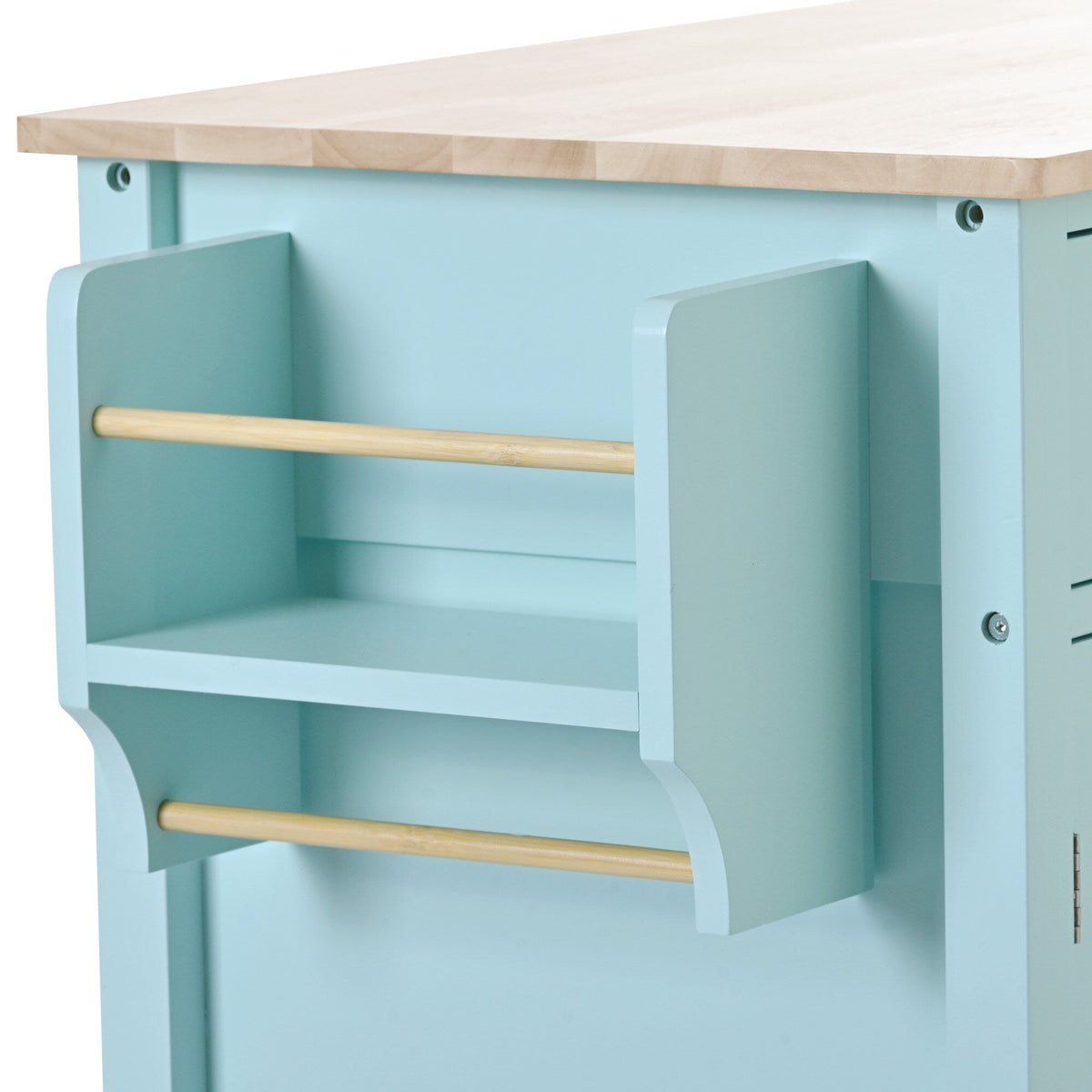 Runesay Green Mdf Base with Mdf Wood Top Rolling Kitchen Island (18.5-in x 54.33-in x 36.22-in)