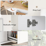 Runesay White Wood Base with Wood Top Rolling Kitchen Island (28.74-in x 53.94-in x 36.81-in)