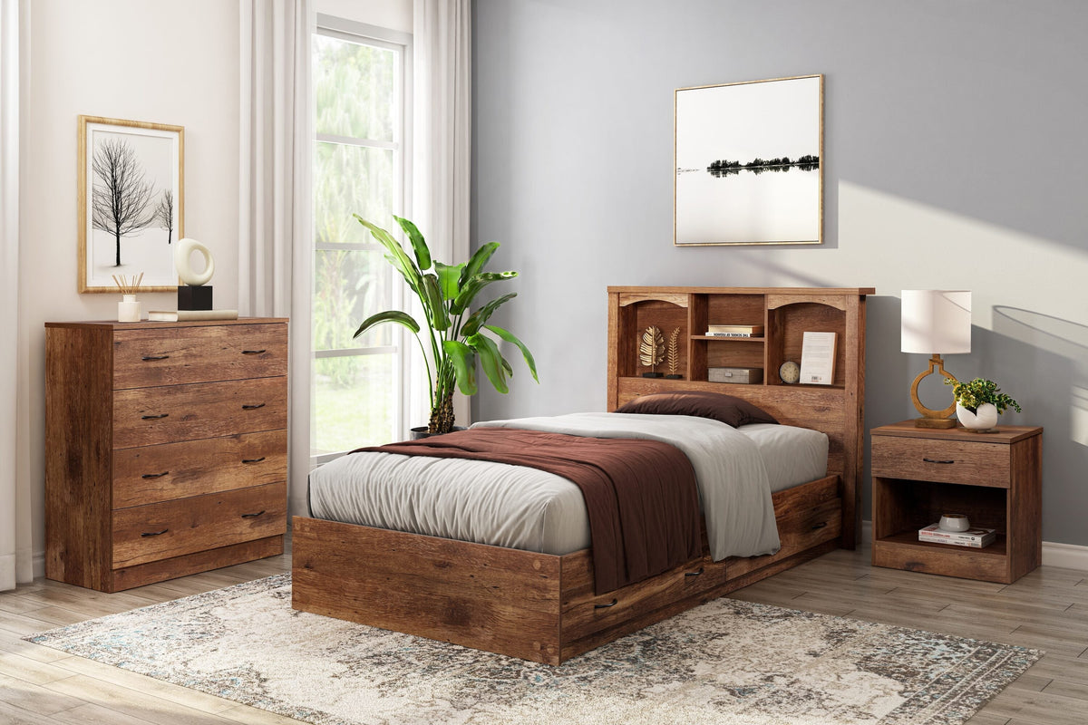 OSHOME OS Home and Office Furniture Model 6007 Four Drawer Chest in Mountain Oak