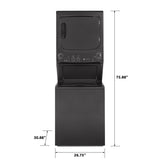 GE Gas Stacked Laundry Center with 3.8-cu ft Washer and 5.9-cu ft Dryer, Diamond Gray (GUD27GSPMDG)