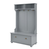 Yiekholo Casual 40.16-in Gray Wood Hall Tree